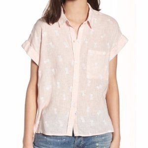 RAILS Whitney Blush Pink White Pineapples Top sz M